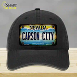 Nevada Carson City Novelty License Plate Hat Unconstructed Cotton / Black