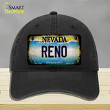 Nevada Reno Novelty License Plate Hat Unconstructed Cotton / Black