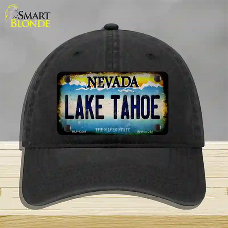 Nevada Lake Tahoe Novelty License Plate Hat Unconstructed Cotton / Black