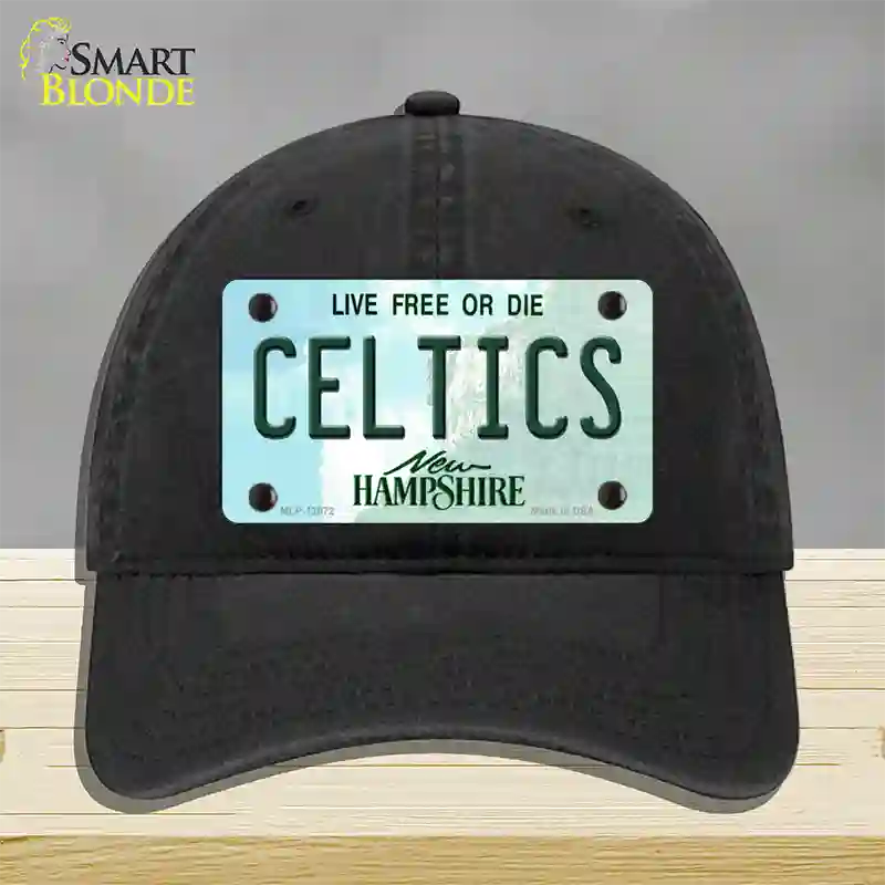 Celtics New Hampshire State Novelty License Plate Hat Unconstructed Cotton / Black