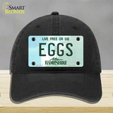 Eggs New Hampshire State Novelty License Plate Hat Unconstructed Cotton / Black