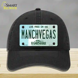 Manchvegas New Hampshire State Novelty License Plate Hat Unconstructed Cotton / Black