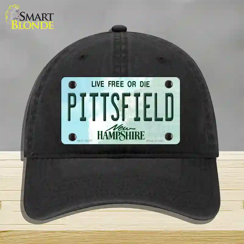 Pittsfield New Hampshire State Novelty License Plate Hat Unconstructed Cotton / Black