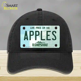 Apples New Hampshire State Novelty License Plate Hat Unconstructed Cotton / Black