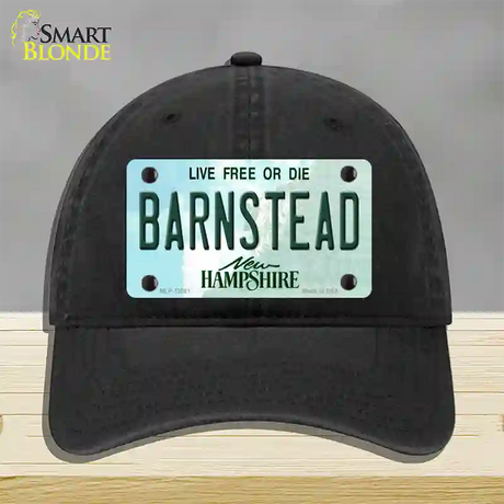 Barnstead New Hampshire State Novelty License Plate Hat Unconstructed Cotton / Black