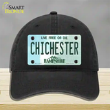 Chichester New Hampshire State Novelty License Plate Hat Unconstructed Cotton / Black