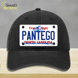 Pantego North Carolina State Novelty License Plate Hat Unconstructed Cotton / Black