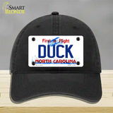 Duck North Carolina State Novelty License Plate Hat Unconstructed Cotton / Black