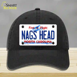 Nags Head North Carolina State Novelty License Plate Hat Unconstructed Cotton / Black