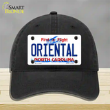 Oriental North Carolina State Novelty License Plate Hat Unconstructed Cotton / Black