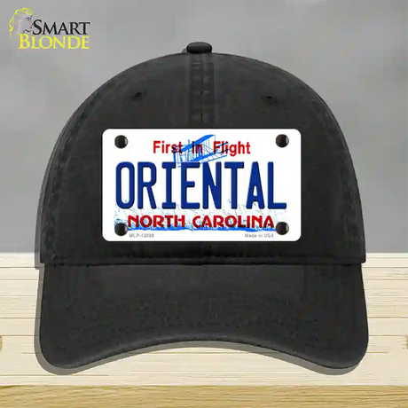 Oriental North Carolina State Novelty License Plate Hat Unconstructed Cotton / Black