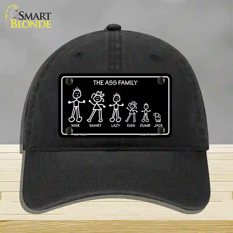 The Ass Family Novelty License Plate Hat Unconstructed Cotton / Black