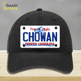 Chowan North Carolina State Novelty License Plate Hat Unconstructed Cotton / Black