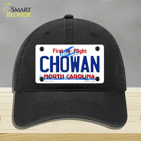 Chowan North Carolina State Novelty License Plate Hat Unconstructed Cotton / Black