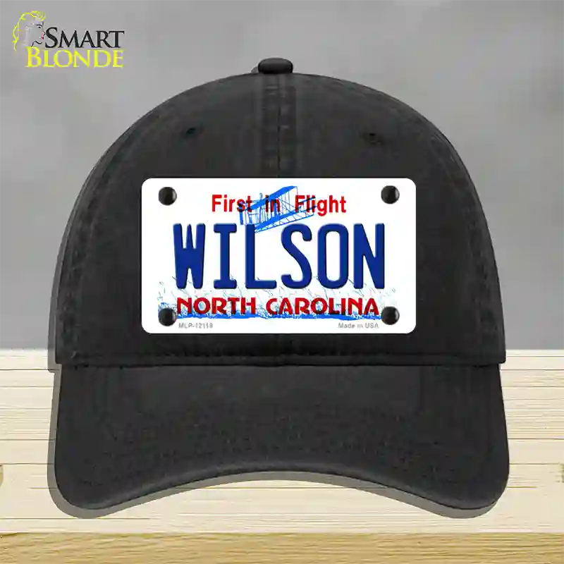 Wilson North Carolina Flight Novelty License Plate Hat Unconstructed Cotton / Black