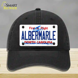 Albermarle North Carolina State Novelty License Plate Hat Unconstructed Cotton / Black