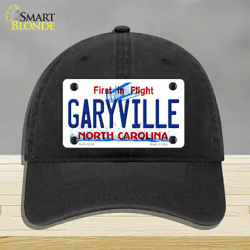 Garyville North Carolina State Novelty License Plate Hat Unconstructed Cotton / Black