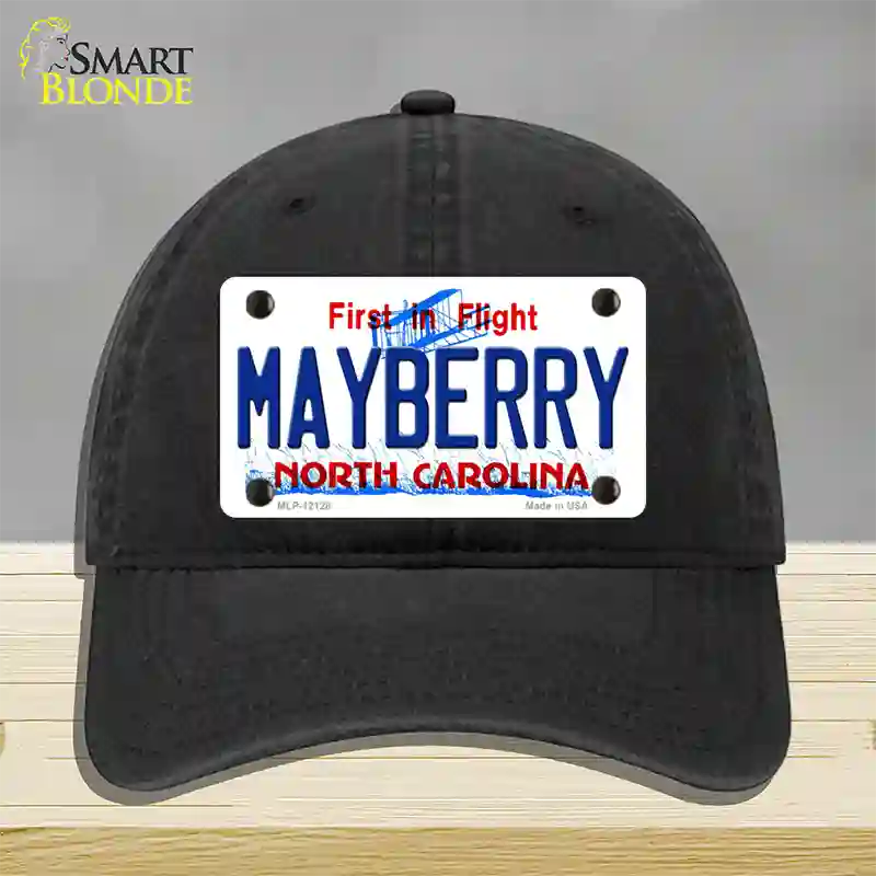 Mayberry North Carolina State Novelty License Plate Hat Unconstructed Cotton / Black