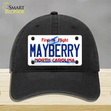 Mayberry North Carolina State Novelty License Plate Hat Unconstructed Cotton / Black