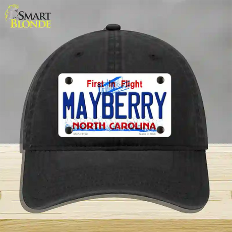 Mayberry North Carolina State Novelty License Plate Hat Unconstructed Cotton / Black