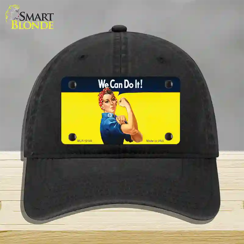 We Can Do It Novelty License Plate Hat Unconstructed Cotton / Black