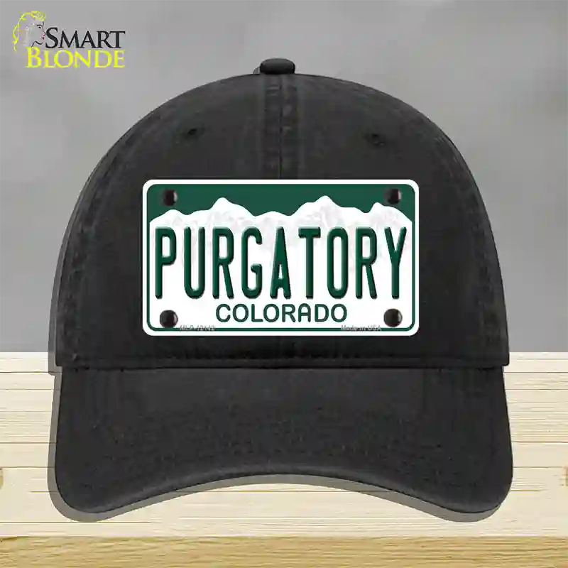 Purgatory Colorado Novelty License Plate Hat Unconstructed Cotton / Black