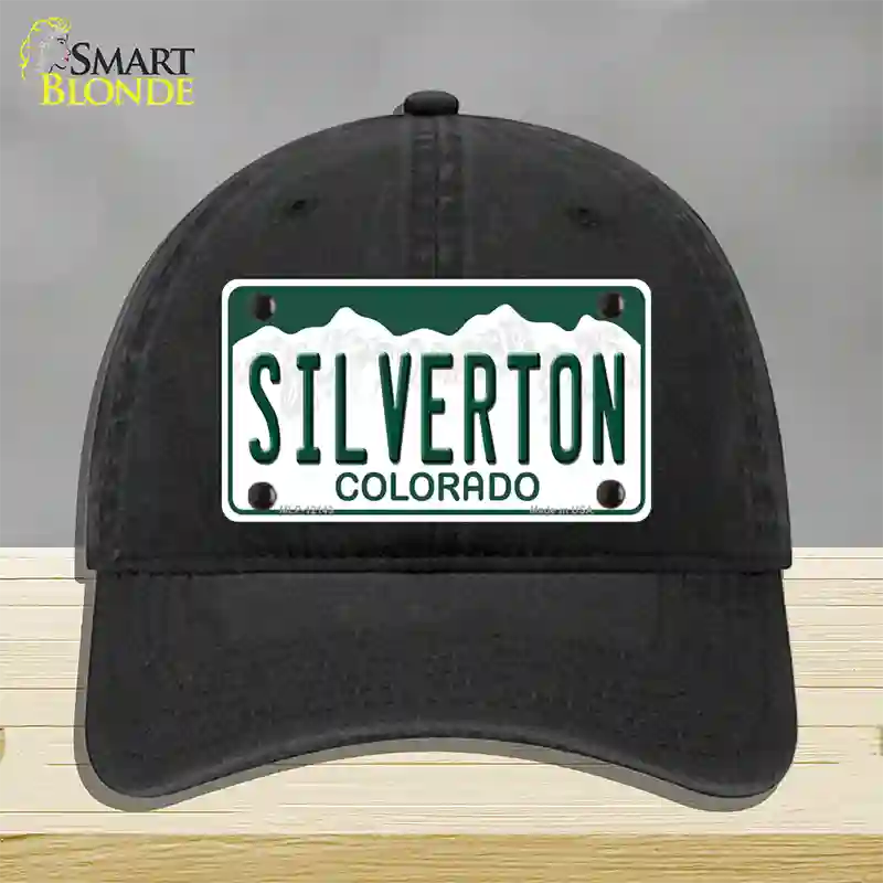 Silverton Colorado Novelty License Plate Hat Unconstructed Cotton / Black