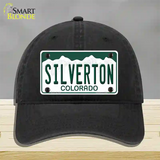 Silverton Colorado Novelty License Plate Hat Unconstructed Cotton / Black