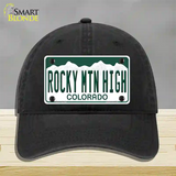 Rocky Mountain High Colorado Novelty License Plate Hat Unconstructed Cotton / Black