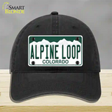 Alpine Loop Colorado Novelty License Plate Hat Unconstructed Cotton / Black