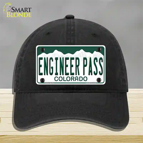 Engineer Pass Colorado Novelty License Plate Hat Unconstructed Cotton / Black