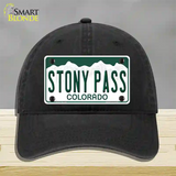 Stony Pass Colorado Novelty License Plate Hat Unconstructed Cotton / Black