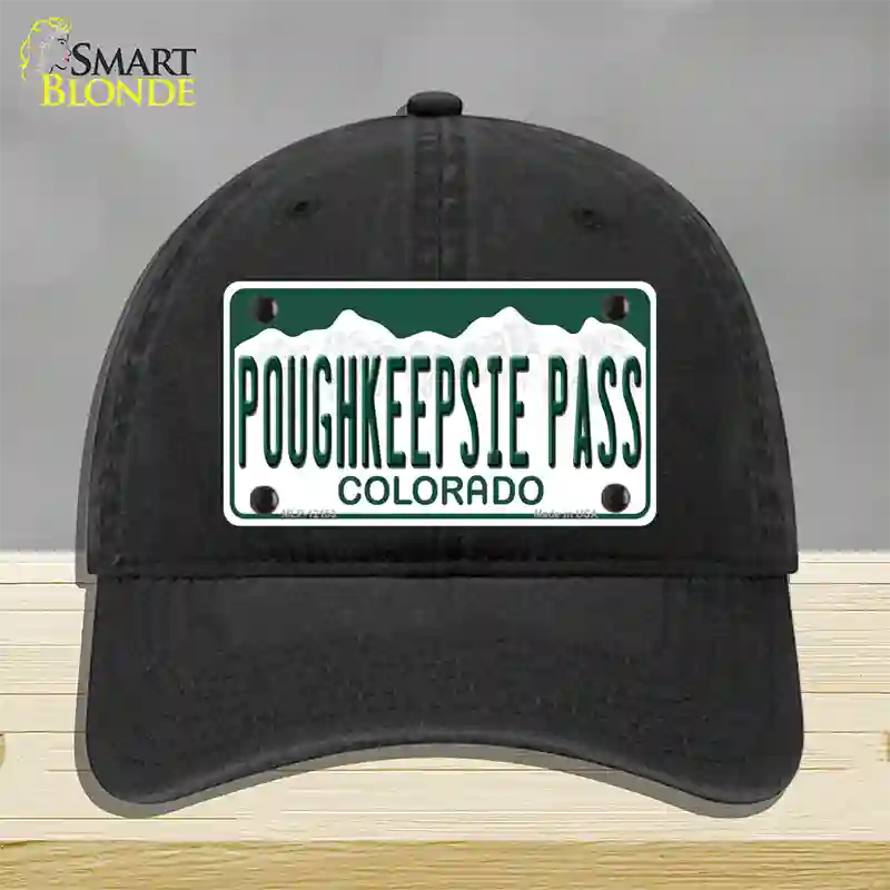 Poughkeepsie Pass Colorado Novelty License Plate Hat Unconstructed Cotton / Black