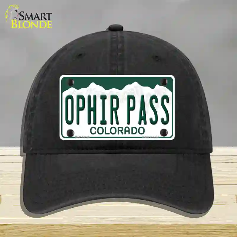 Ophir Pass Colorado Novelty License Plate Hat Unconstructed Cotton / Black