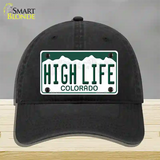 High Life Colorado Novelty License Plate Hat Unconstructed Cotton / Black