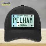 Pelham New Hampshire Novelty License Plate Hat Unconstructed Cotton / Black