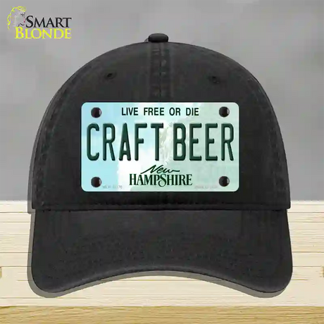 Craft Beer New Hampshire Novelty License Plate Hat Unconstructed Cotton / Black