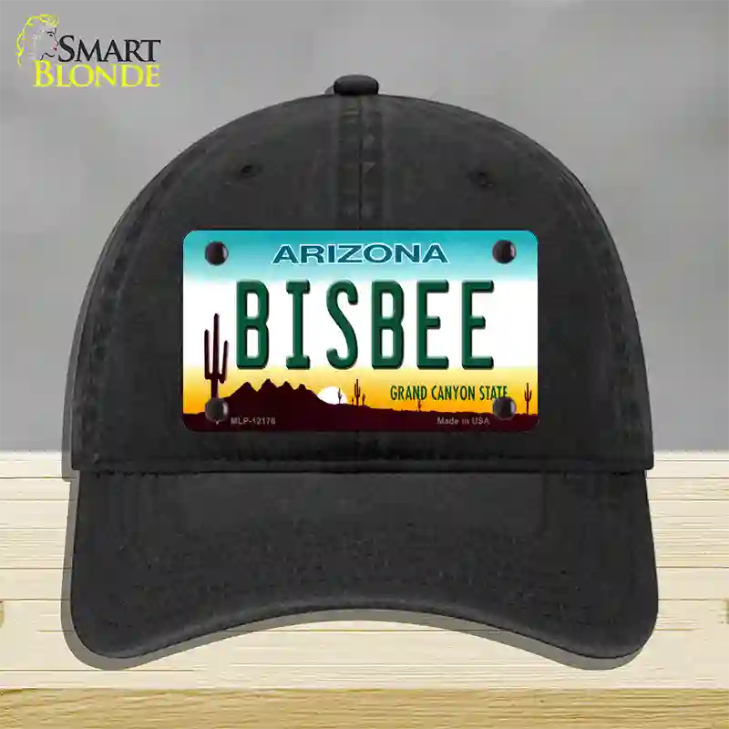 Bisbee Arizona Novelty License Plate Hat Unconstructed Cotton / Black