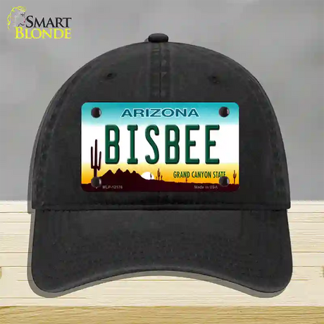 Bisbee Arizona Novelty License Plate Hat Unconstructed Cotton / Black