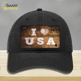 I Love USA Novelty License Plate Hat Unconstructed Cotton / Black