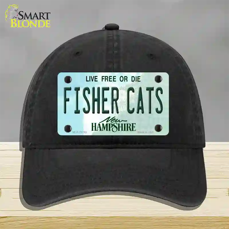 Fisher Cats New Hampshire Novelty License Plate Hat Unconstructed Cotton / Black