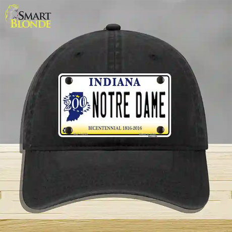 Notre Dame Indiana Novelty License Plate Hat Unconstructed Cotton / Black