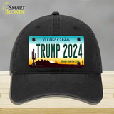 Trump 2024 Arizona Novelty License Plate Hat Unconstructed Cotton / Black