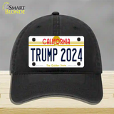 Trump 2024 California Novelty License Plate Hat Unconstructed Cotton / Black