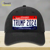 Trump 2024 Idaho Novelty License Plate Hat Unconstructed Cotton / Black