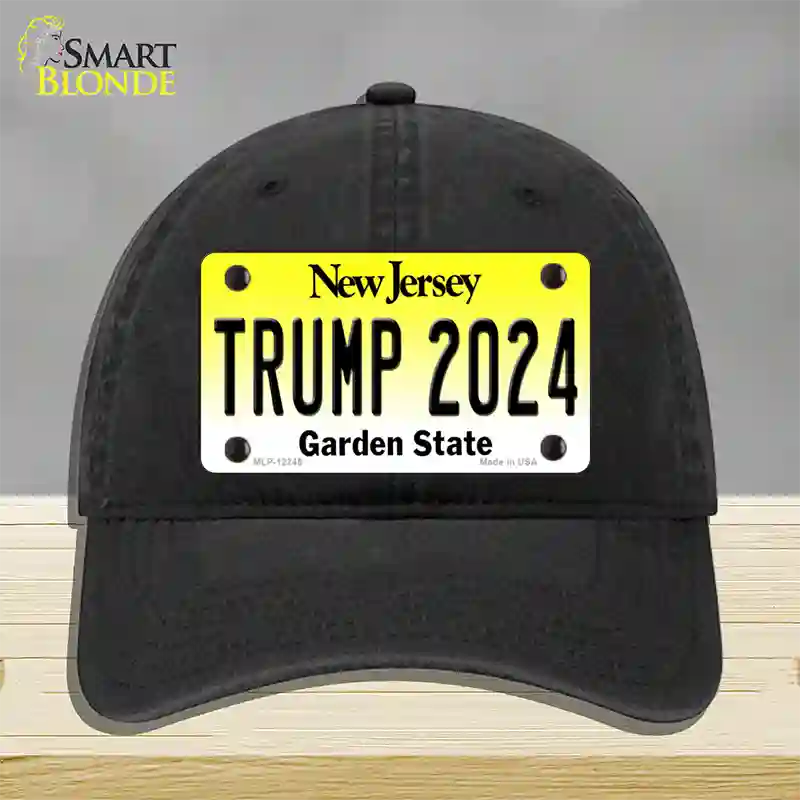 Trump 2024 New Jersey Novelty License Plate Hat Unconstructed Cotton / Black