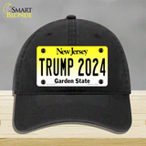 Trump 2024 New Jersey Novelty License Plate Hat Unconstructed Cotton / Black