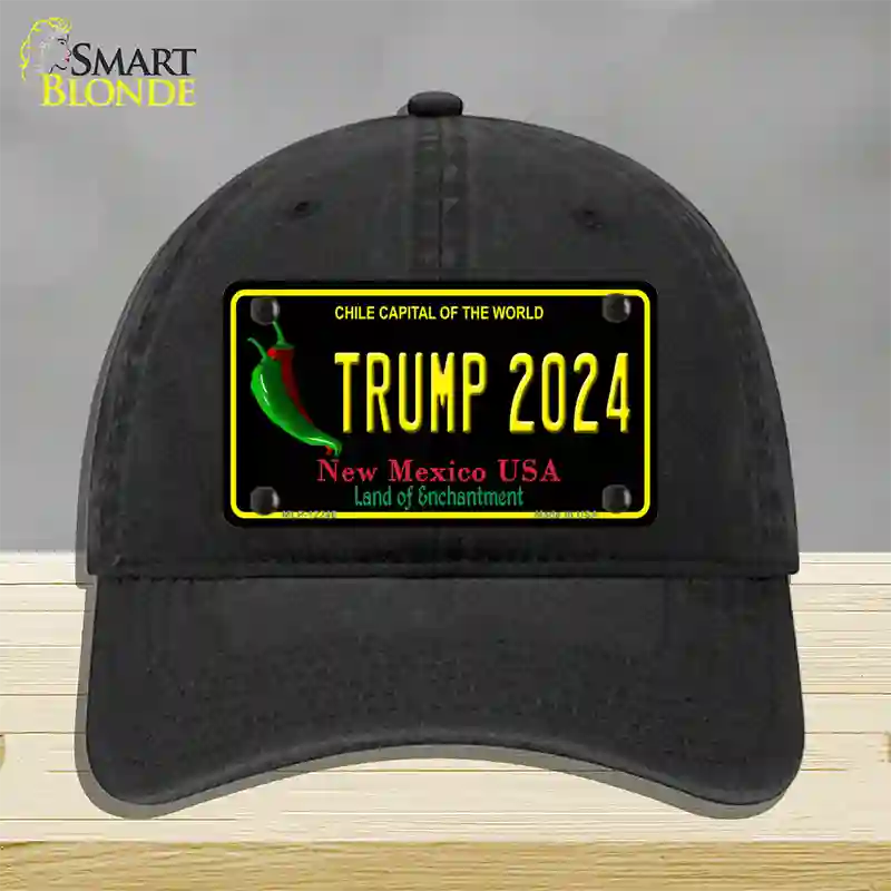 Trump 2024 New Mexico Novelty License Plate Hat Unconstructed Cotton / Black