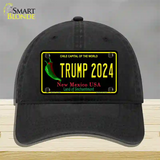 Trump 2024 New Mexico Novelty License Plate Hat Unconstructed Cotton / Black