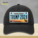 Trump 2024 North Dakota Novelty License Plate Hat Unconstructed Cotton / Black